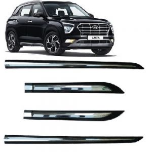 Door Side Beading For Creta New  - Silver & Black